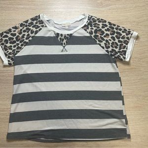 Leopard and Stripe Top